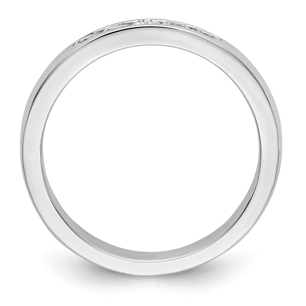 14k White Gold 5-Stone 1/4 carat Round Diamond Complete Channel Band