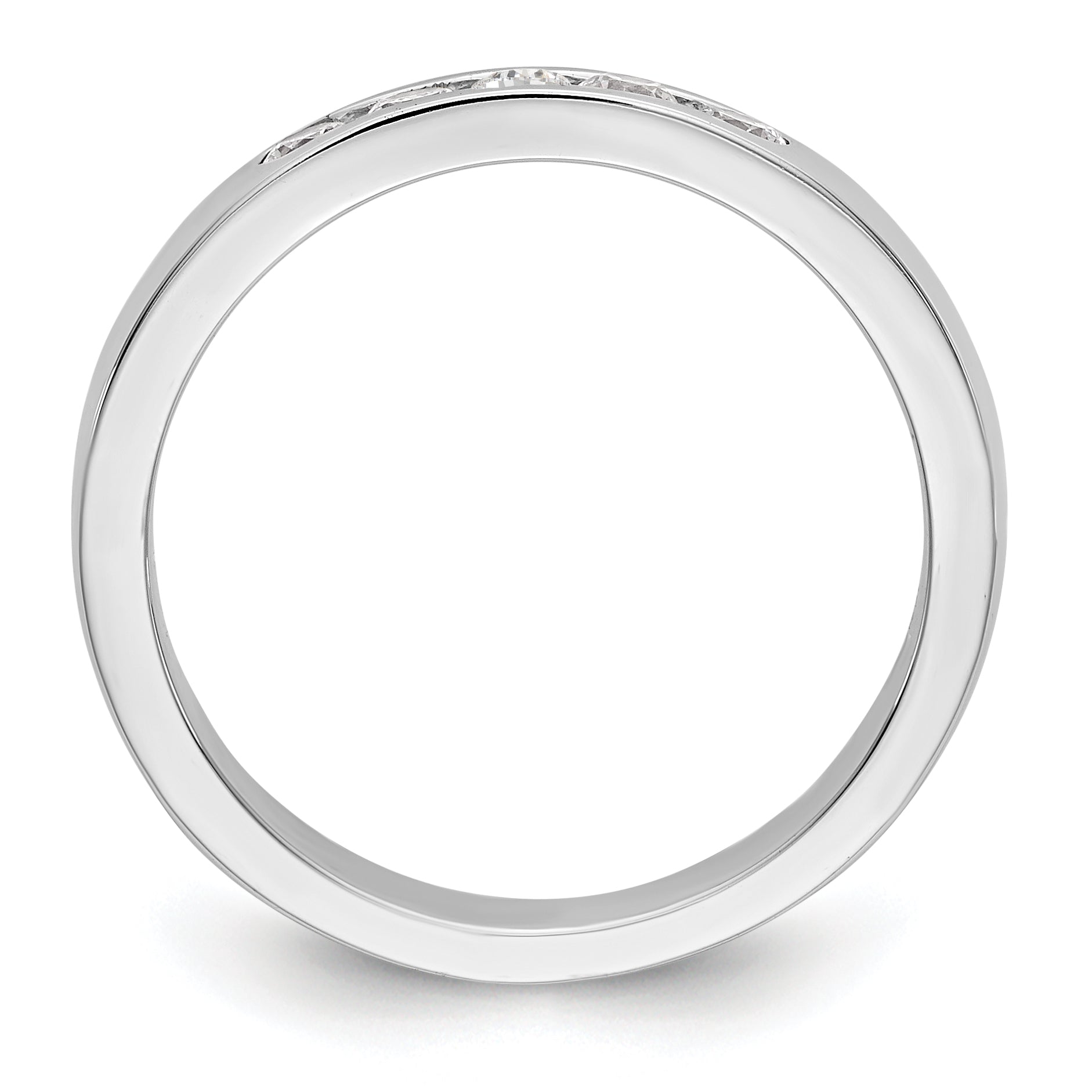 0.26ct. CZ Solid Real 14K White Gold 5-Stone Channel Wedding Band Ring