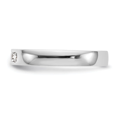 0.26ct. CZ Solid Real 14K White Gold 5-2.4mm Stone Channel Wedding Band Ring
