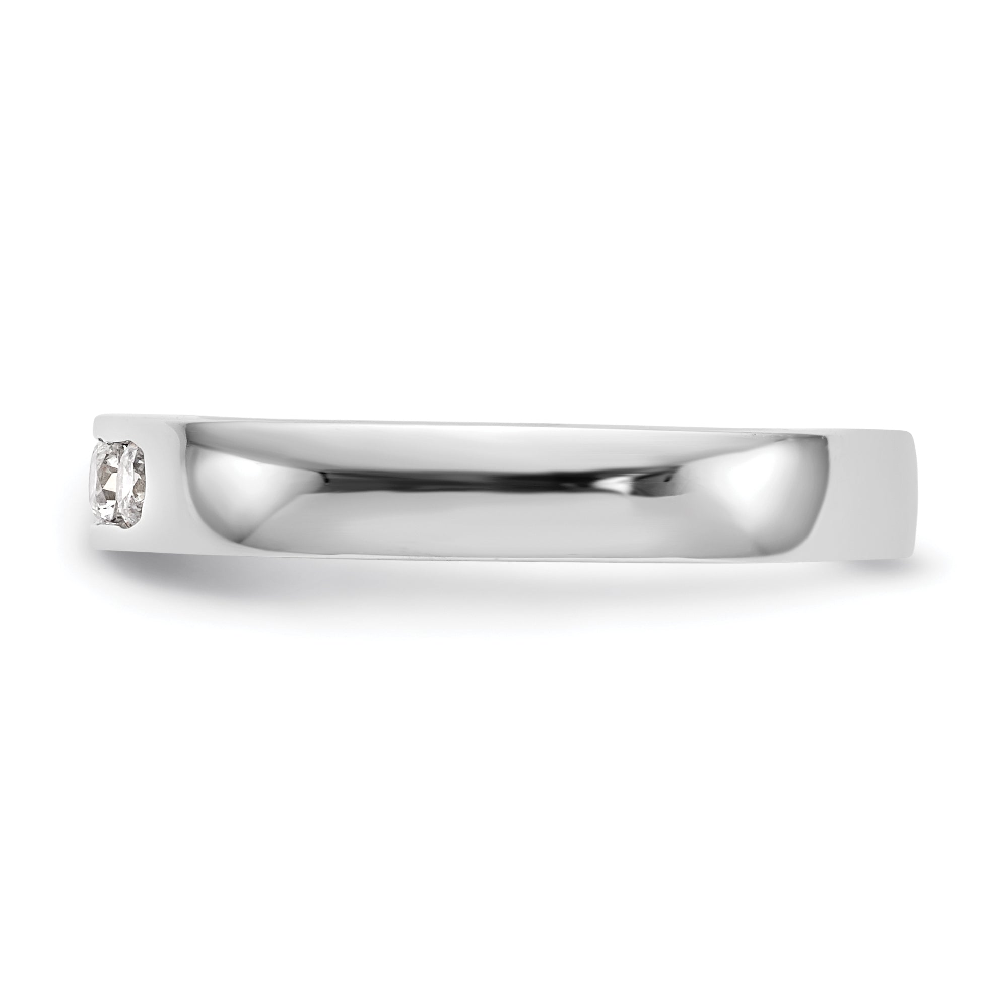 0.26ct. CZ Solid Real 14K White Gold 5-Stone Channel Wedding Band Ring