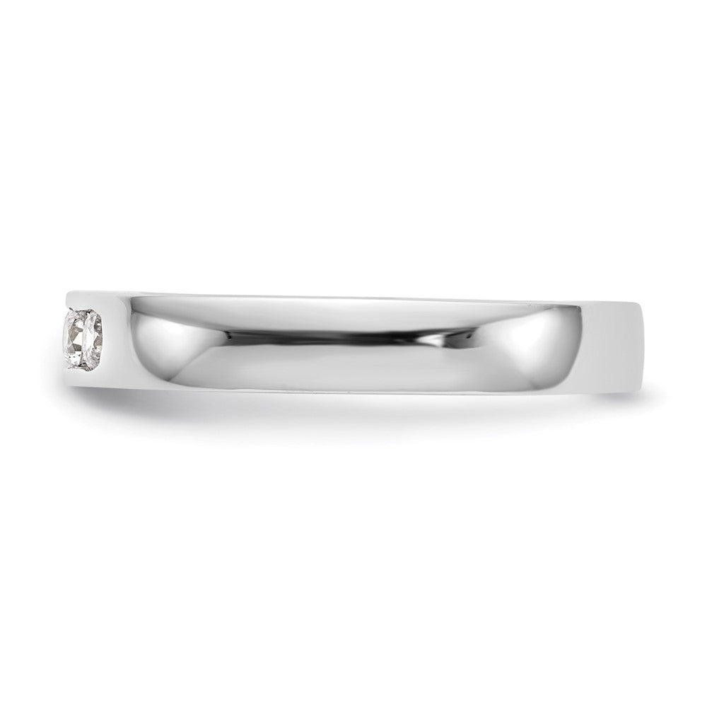 14K White Gold 5-Stone Real Diamond Channel Band