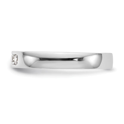 14K White Gold 5-Stone Real Diamond Channel Band