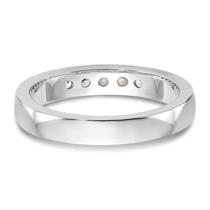 0.26ct. CZ Solid Real 14K White Gold 5-2.4mm Stone Channel Wedding Band Ring