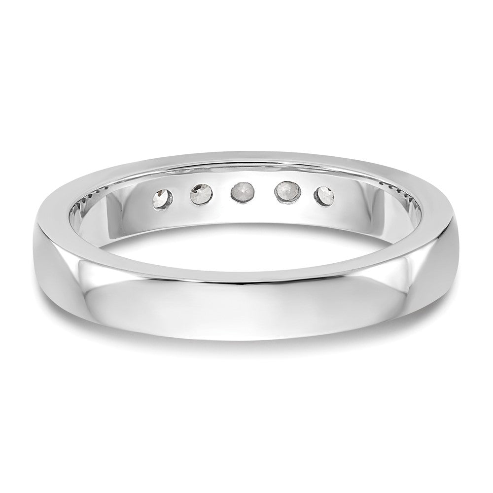 14k White Gold 5-Stone 1/4 carat Round Diamond Complete Channel Band