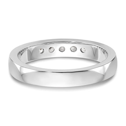14k White Gold 5-Stone 1/4 carat Round Diamond Complete Channel Band