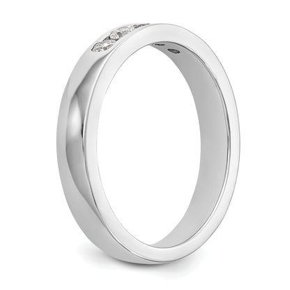 0.26ct. CZ Solid Real 14K White Gold 5-Stone Channel Wedding Band Ring