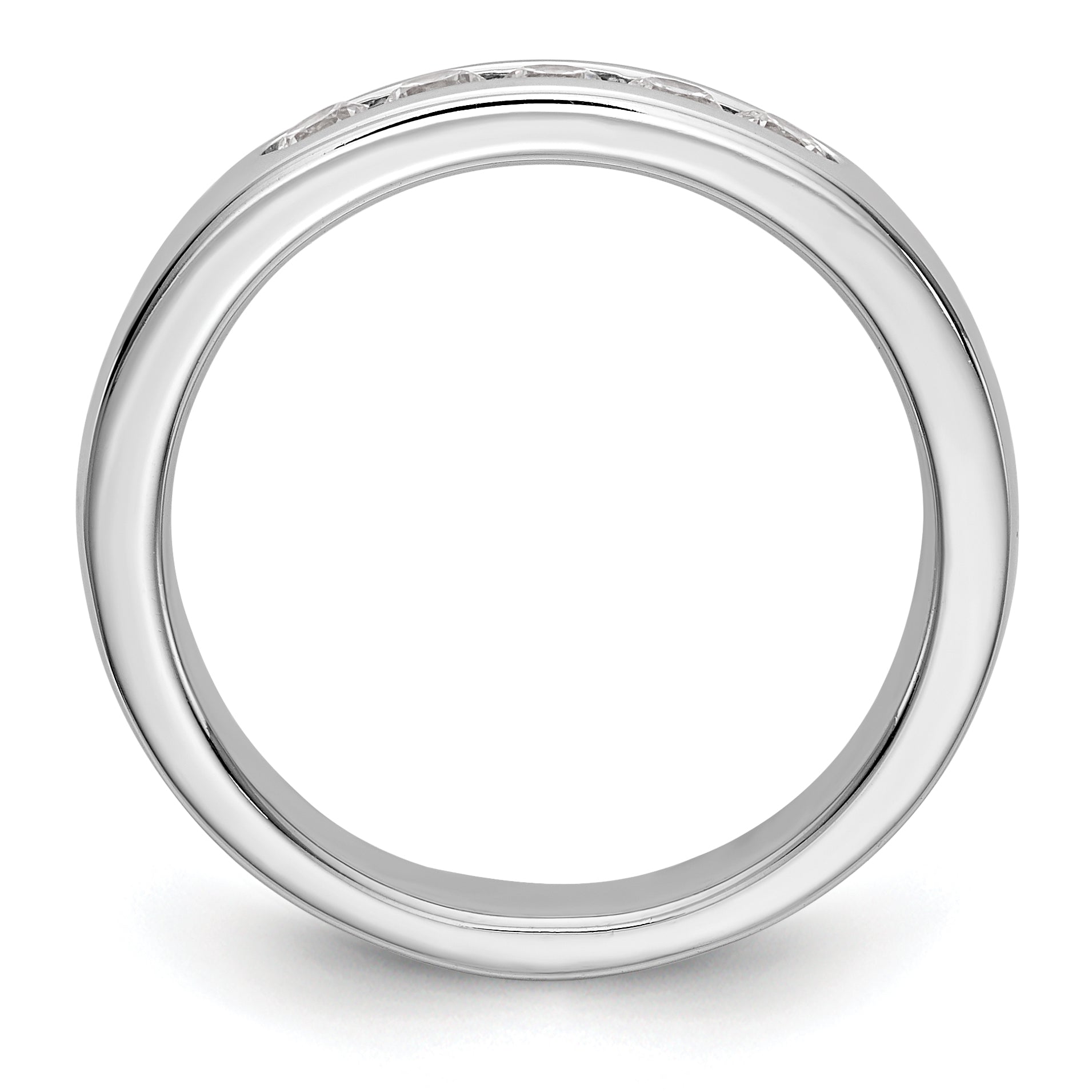 0.35ct. CZ Solid Real 14K White Gold 5-2.6mm Channel Wedding Band Ring