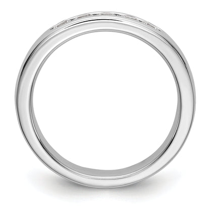 0.35ct. CZ Solid Real 14K White Gold 5-2.6mm Channel Wedding Band Ring