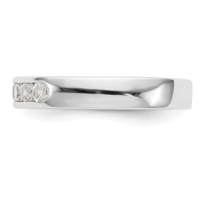 0.35ct. CZ Solid Real 14K White Gold 5-2.6mm Channel Wedding Band Ring