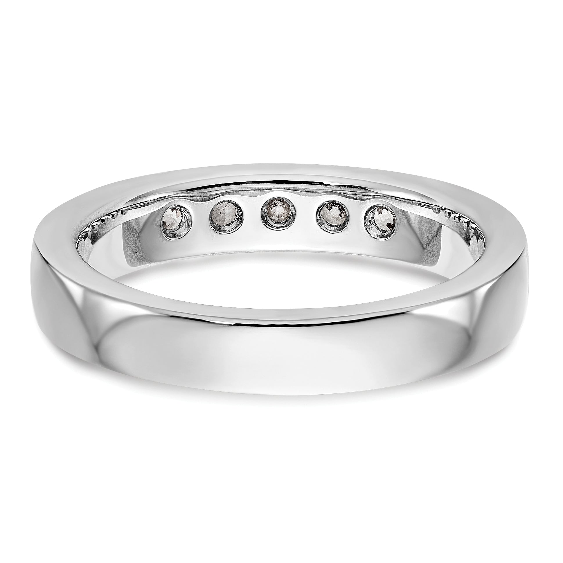0.35ct. CZ Solid Real 14K White Gold 5-2.6mm Channel Wedding Band Ring