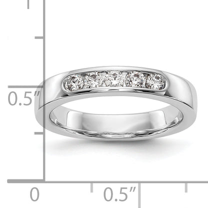 0.35ct. CZ Solid Real 14K White Gold 5-2.6mm Channel Wedding Band Ring