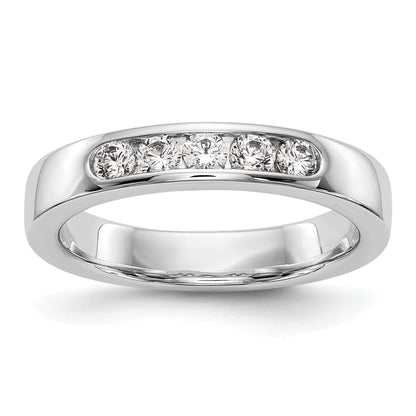 0.35ct. CZ Solid Real 14K White Gold 5-2.6mm Channel Wedding Band Ring