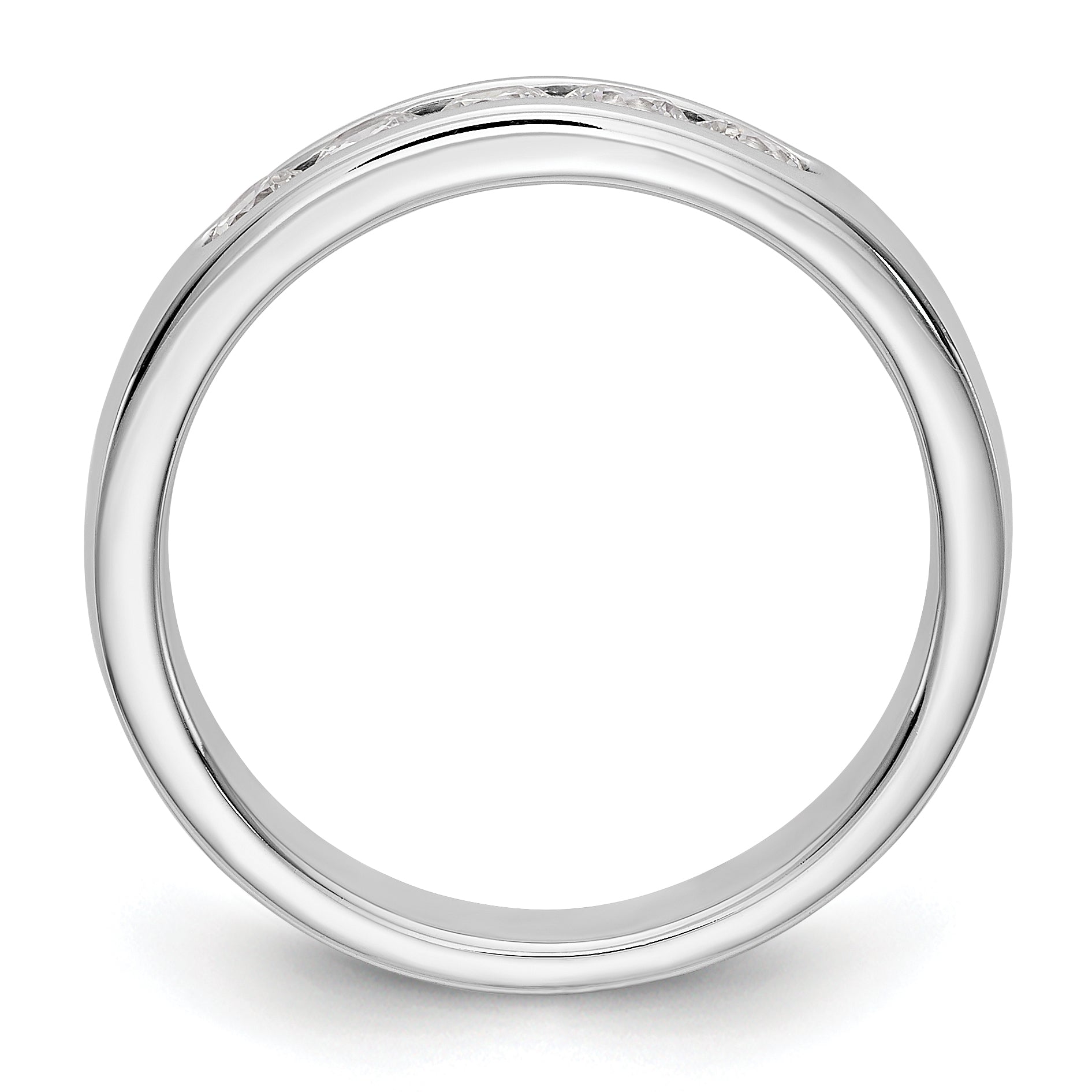 0.47ct. CZ Solid Real 14K White Gold 5-2.9mm Stone Wedding Band Ring