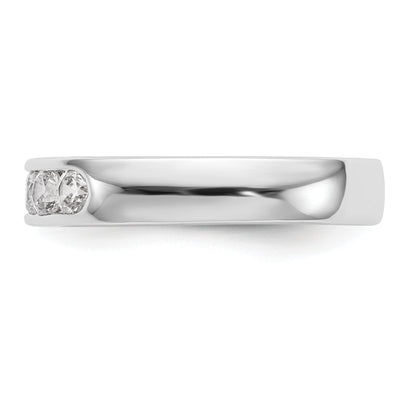 0.47ct. CZ Solid Real 14K White Gold 5-2.9mm Stone Wedding Band Ring