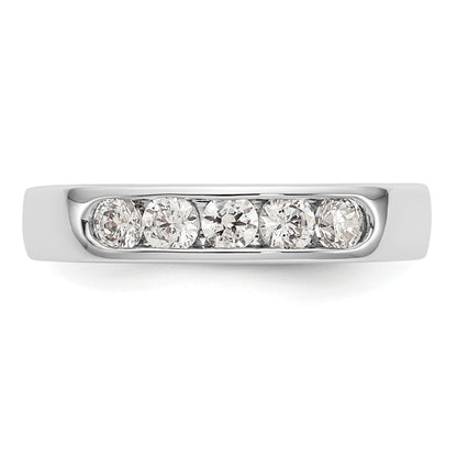 0.47ct. CZ Solid Real 14K White Gold 5-2.9mm Stone Wedding Band Ring