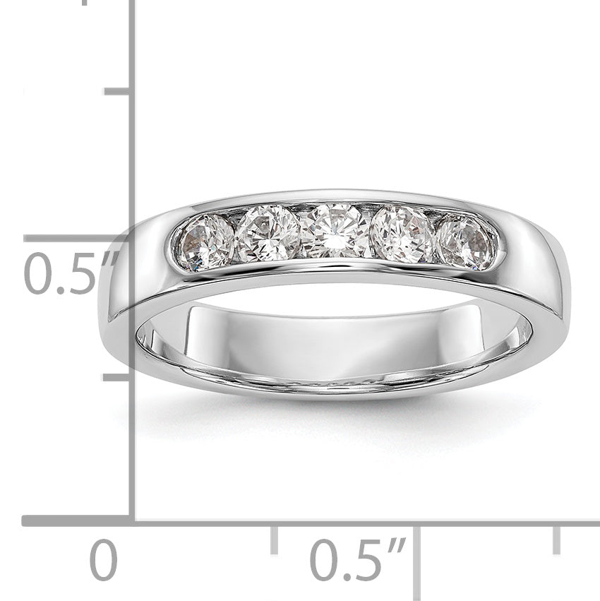 0.47ct. CZ Solid Real 14K White Gold 5-2.9mm Stone Wedding Band Ring