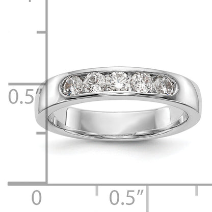 0.47ct. CZ Solid Real 14K White Gold 5-2.9mm Stone Wedding Band Ring