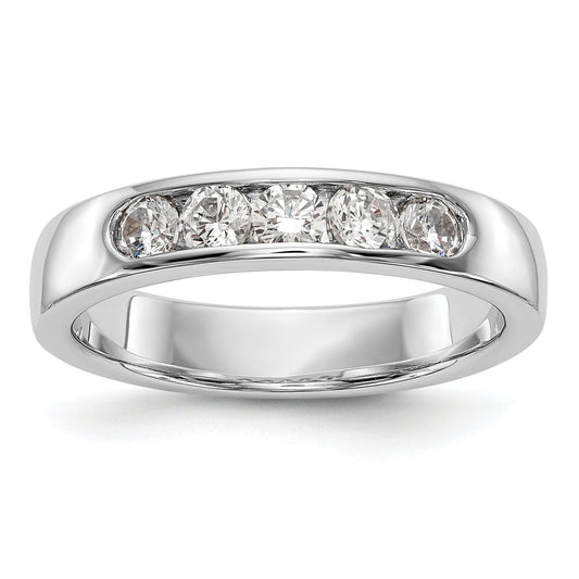 0.47ct. CZ Solid Real 14K White Gold 5-2.9mm Stone Wedding Band Ring