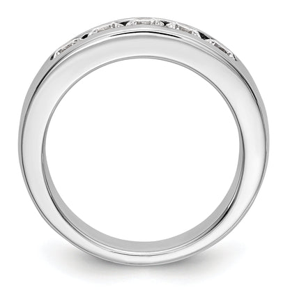 0.75ct. CZ Solid Real 14K White Gold 5-3.4mm Stone Channel Wedding Band Ring