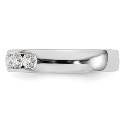 14k White Gold 5-Stone 3/4 carat Round Diamond Complete Channel Band