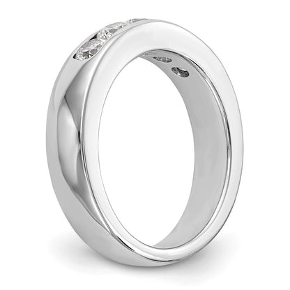 14k White Gold 5-Stone 3/4 carat Round Diamond Complete Channel Band