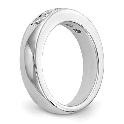 0.75ct. CZ Solid Real 14K White Gold 5-Stone Channel Wedding Band Ring
