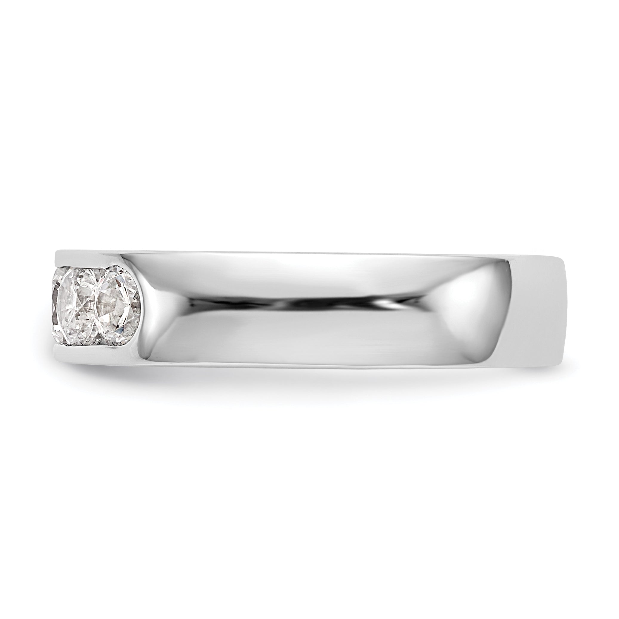 1.00ct. CZ Solid Real 14K White Gold 5-Stone Channel Wedding Band Ring