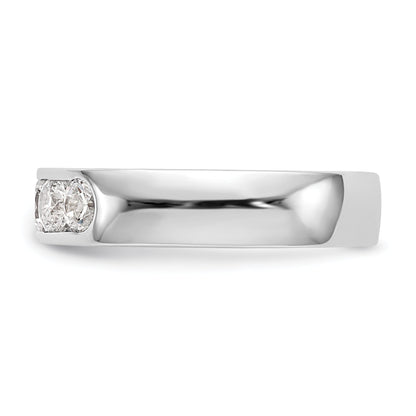 1.00ct. CZ Solid Real 14K White Gold 5-Stone Channel Wedding Band Ring