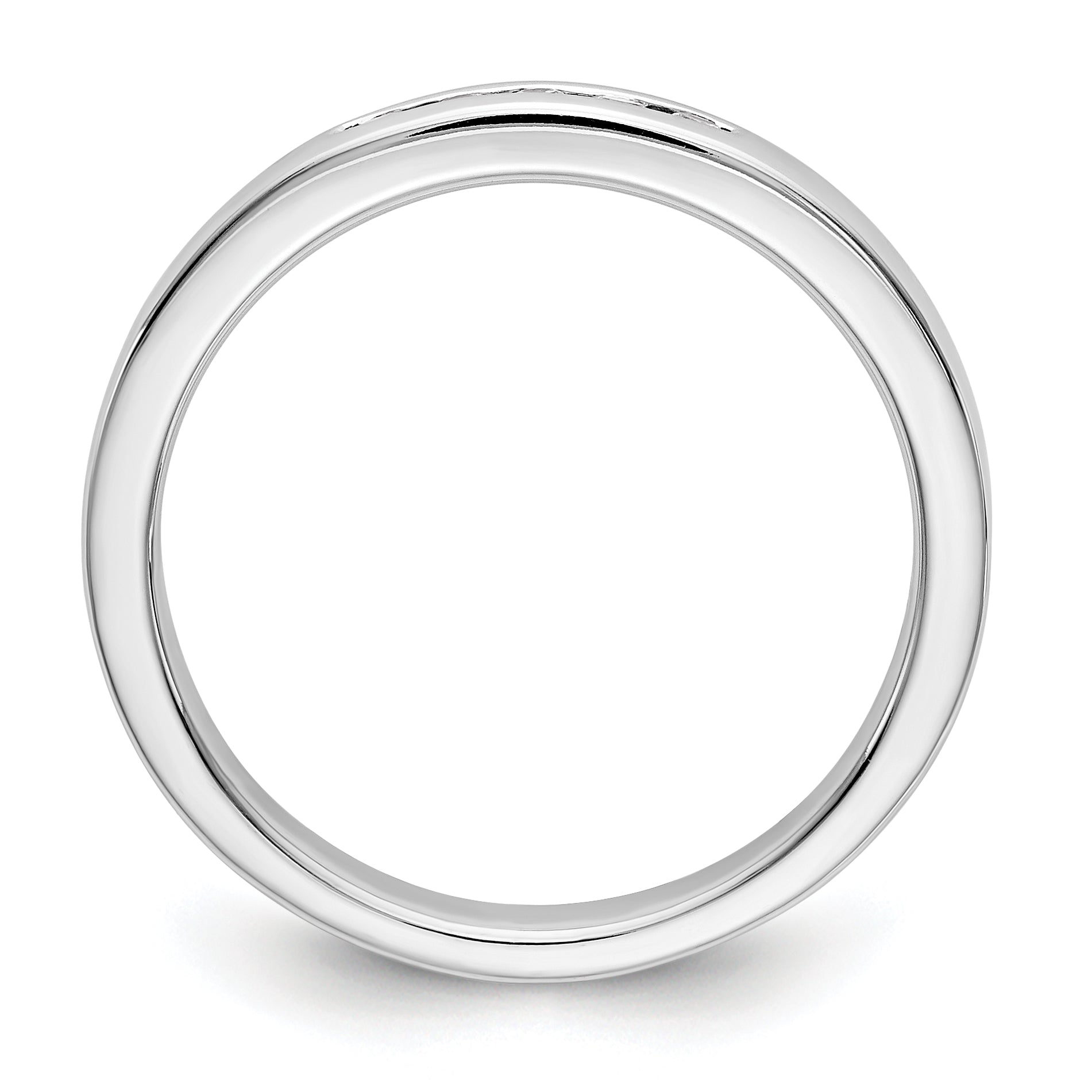 0.09ct. CZ Solid Real 14K White Gold 5-1.6mm Stone Channel Wedding Band Ring