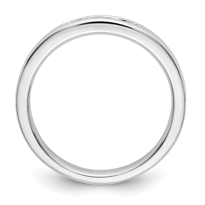 0.09ct. CZ Solid Real 14K White Gold 5-1.6mm Stone Channel Wedding Band Ring