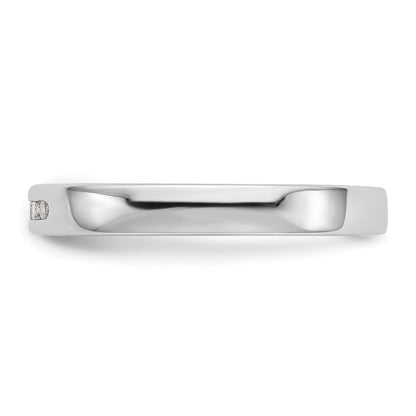 0.09ct. CZ Solid Real 14K White Gold 5-Stone Channel Wedding Band Ring