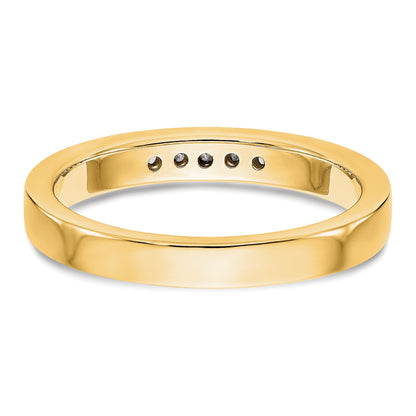 0.09ct. CZ Solid Real 14K Yellow Gold 5-1.6mm Stone Channel Wedding Band Ring