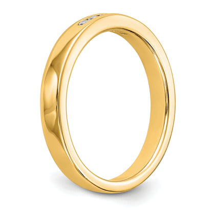 0.09ct. CZ Solid Real 14K Yellow Gold 5-1.6mm Stone Channel Wedding Band Ring