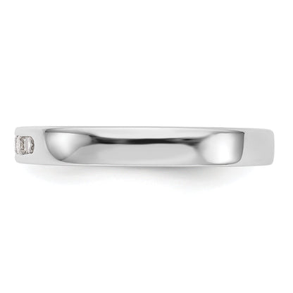 0.14ct. CZ Solid Real 14K White Gold 5-1.9mm Stone Channel Wedding Band Ring