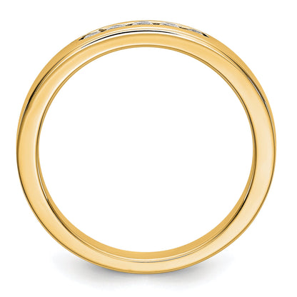 0.14ct. CZ Solid Real 14K Yellow Gold 5-1.9mm Stone Channel Wedding Band Ring