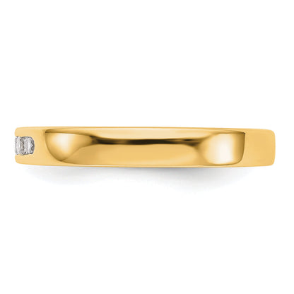 0.14ct. CZ Solid Real 14K Yellow Gold 5-1.9mm Stone Channel Wedding Band Ring