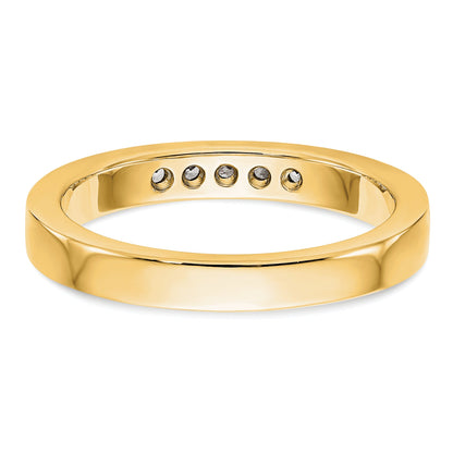0.14ct. CZ Solid Real 14K Yellow Gold 5-1.9mm Stone Channel Wedding Band Ring