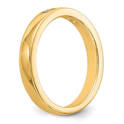 0.14ct. CZ Solid Real 14K Yellow Gold 5-1.9mm Stone Channel Wedding Band Ring