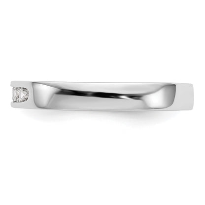 14K White Gold 5-Stone Real Diamond Channel Band