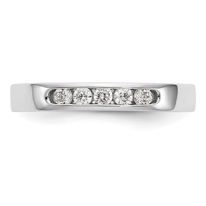 14K White Gold 5-Stone Real Diamond Channel Band