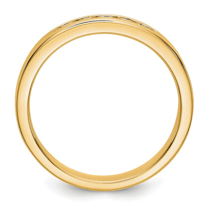 0.20ct. CZ Solid Real 14K Yellow Gold 5-2.1mm Stone Channel Wedding Band Ring