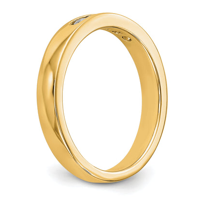 0.20ct. CZ Solid Real 14K Yellow Gold 5-2.1mm Stone Channel Wedding Band Ring