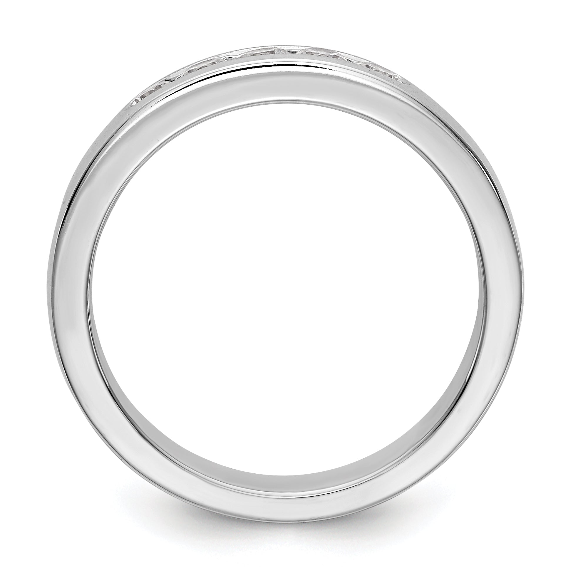 0.30ct. CZ Solid Real 14K White Gold 5-2.5mm Stone  Channel Wedding Band Ring