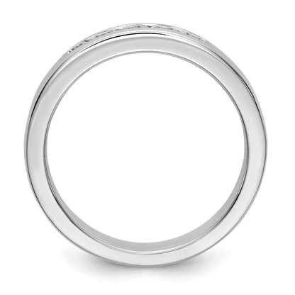 0.30ct. CZ Solid Real 14K White Gold 5-2.5mm Stone  Channel Wedding Band Ring