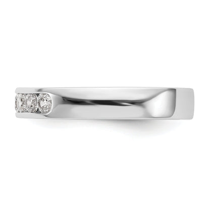 0.30ct. CZ Solid Real 14K White Gold 5-2.5mm Stone  Channel Wedding Band Ring