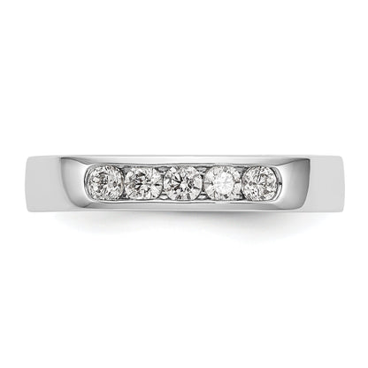 0.30ct. CZ Solid Real 14K White Gold 5-2.5mm Stone  Channel Wedding Band Ring