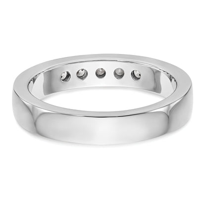 0.30ct. CZ Solid Real 14K White Gold 5-2.5mm Stone  Channel Wedding Band Ring