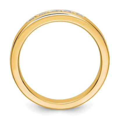0.30ct. CZ Solid Real 14K Yellow Gold 5-2.5mm Stone Channel Wedding Band Ring