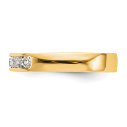 0.30ct. CZ Solid Real 14K Yellow Gold 5-2.5mm Stone Channel Wedding Band Ring