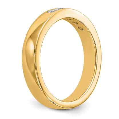 0.30ct. CZ Solid Real 14K Yellow Gold 5-2.5mm Stone Channel Wedding Band Ring